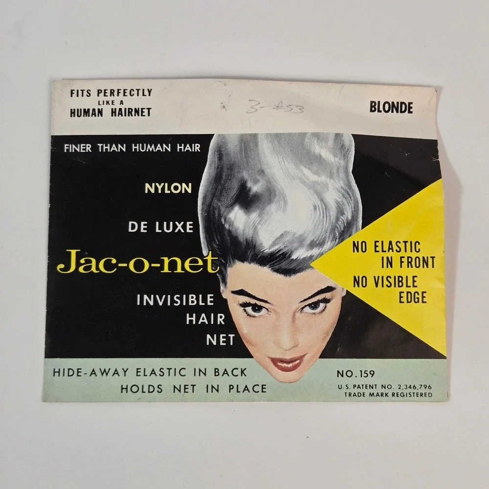 Vintage Jac-o-net De Luxe Invisible Hair Net Blonde Nylon Made in England No 159